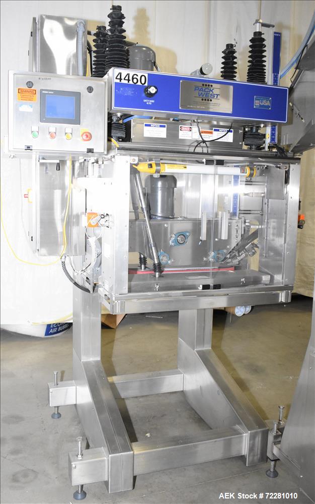 Used Pack West Model In-Line VS Snap Capper/Dose Cup Applicator.