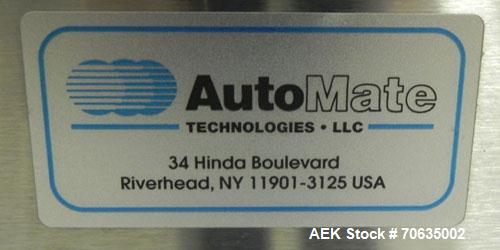Used Automate Technologies Cap Induction Sealer, Model AM-20. Approximately 3" wide x 21" long seal area, air cooled. Mounted on a stainless steel adjustable height frame with casters.
