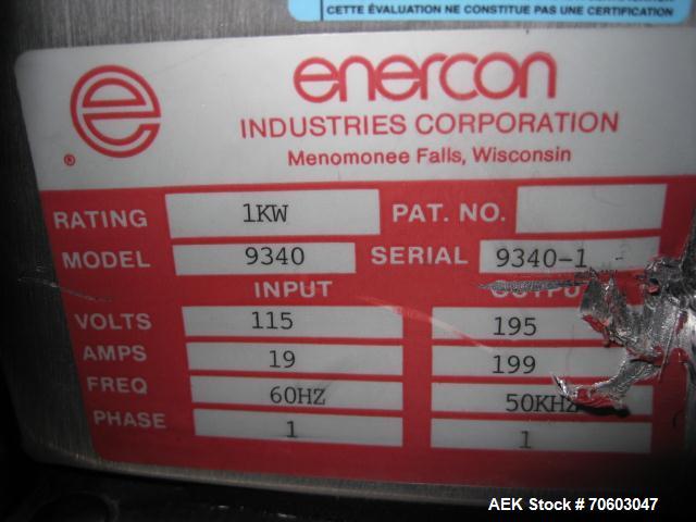 Used- Enercon Induction Sealer, Model 9340,