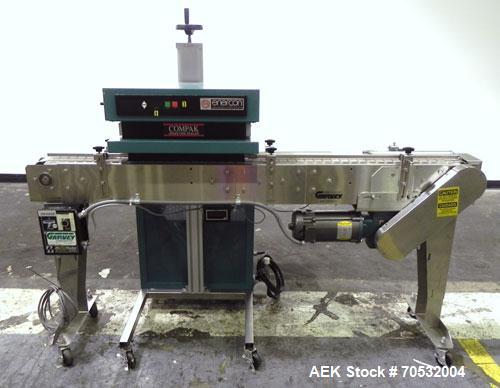 Used Enercon Industries Model Compak 3200 Induction Sealer. Machine is built with a Garvey 9600 series conveyor with a 71” long belt by 5” wide. Machine also has a Enercon Model Mobile Cart IM3352-03...