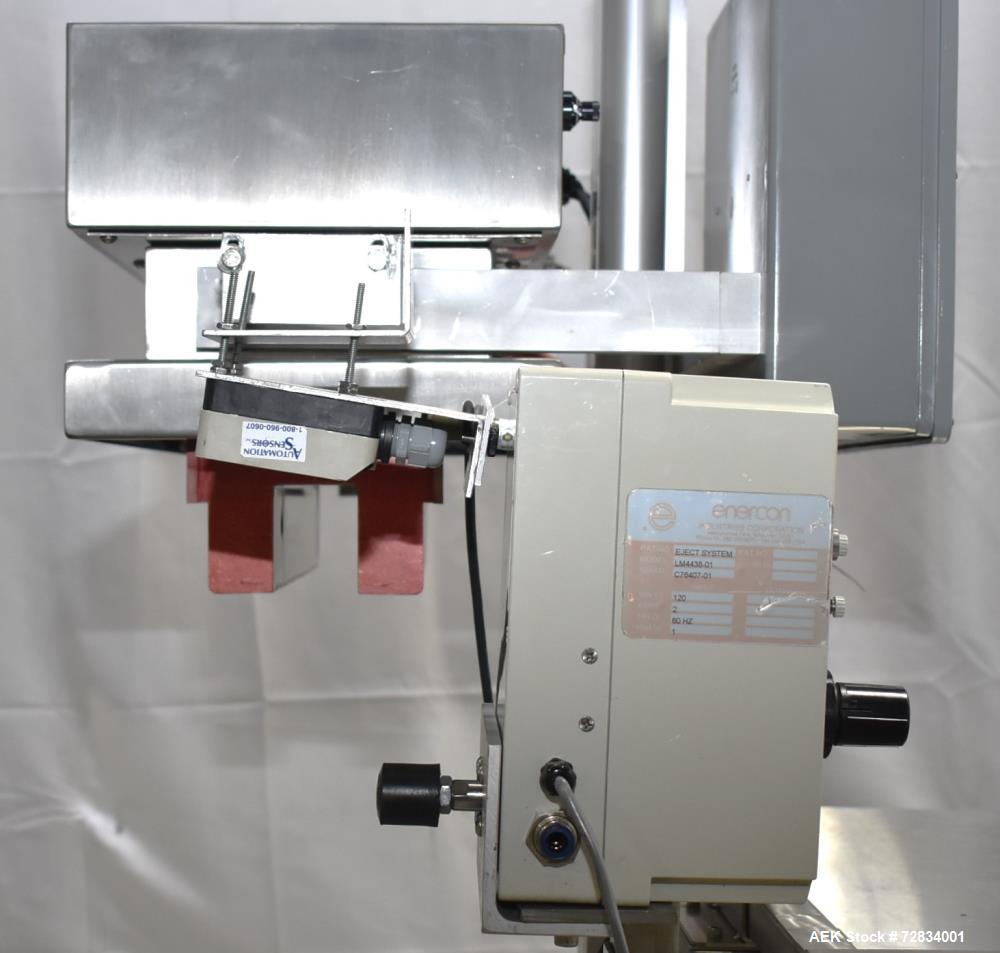 Used Enercon Compak Induction Cap Sealer, Model 3200. Air-cooled power supply, water-cooled sealing heads. 2 kW Output rating. Includes Enercon eject system, model LM4438-01. Enercon mobile cart, mod...
