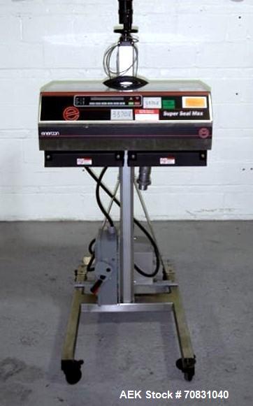 Used Enercon Super Seal Max Model LM4989-02 Induction Sealer. 2.5" Wide x 28" long seal section, 240 volt, serial# C25570-02, new 2011. 4KW Unit