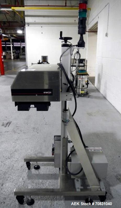 Used Enercon Super Seal Max Model LM4989-02 Induction Sealer. 2.5" Wide x 28" long seal section, 240 volt, serial# C25570-02, new 2011. 4KW Unit