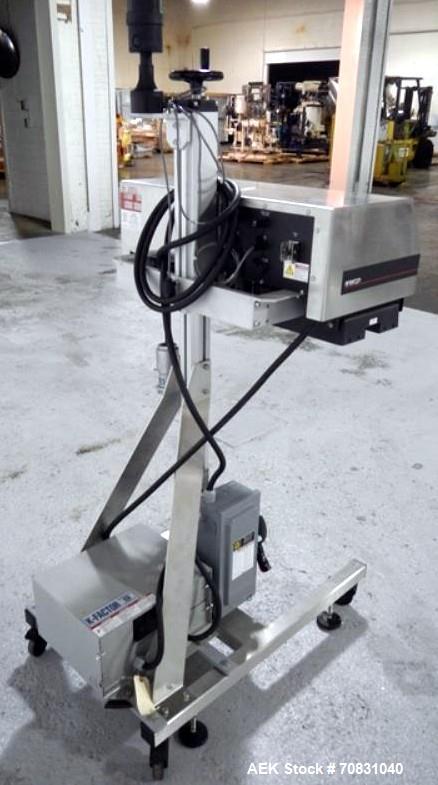 Used Enercon Super Seal Max Model LM4989-02 Induction Sealer. 2.5" Wide x 28" long seal section, 240 volt, serial# C25570-02, new 2011. 4KW Unit