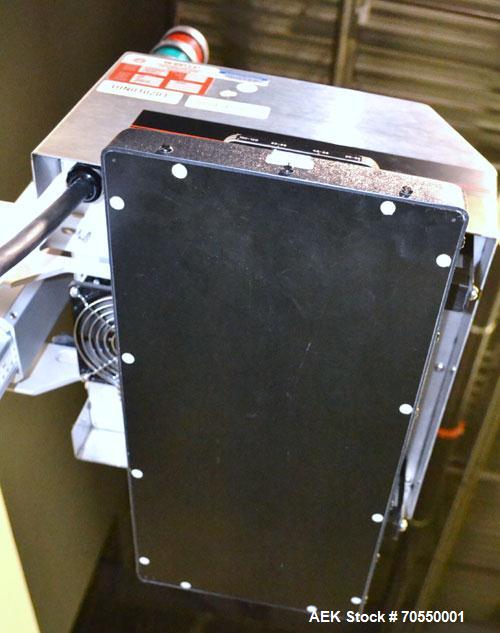 Used Enercon Superseal DX Air Cooled Induction Sealer. Model LM4466-1. 3/50/60 HZ, 240 volt, 8.7 amps. Mounted on an adjustable height stand. Includes seal detection, stalled bottle sensor, input tra...