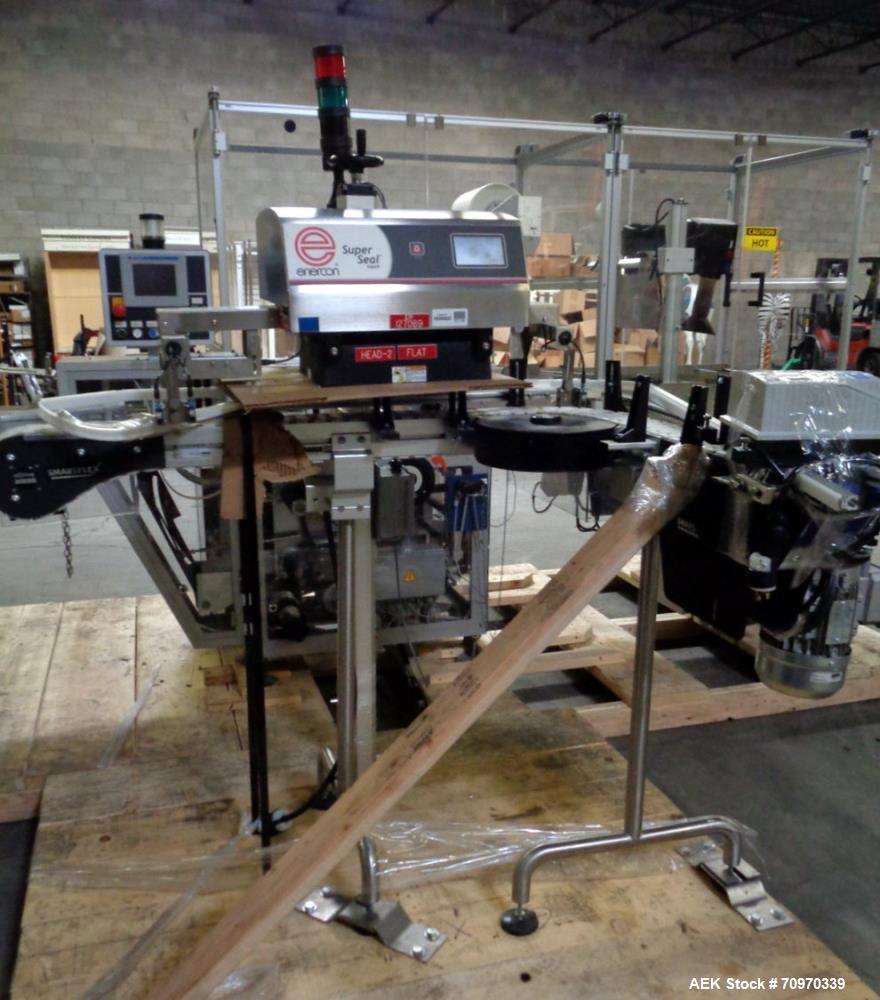 Used Enercon Superseal DX Air Cooled Induction Sealer. Model LM4466-1. Has a flat bar sealing head. 3/50/60 HZ, 240 volt, 8.7 amps.