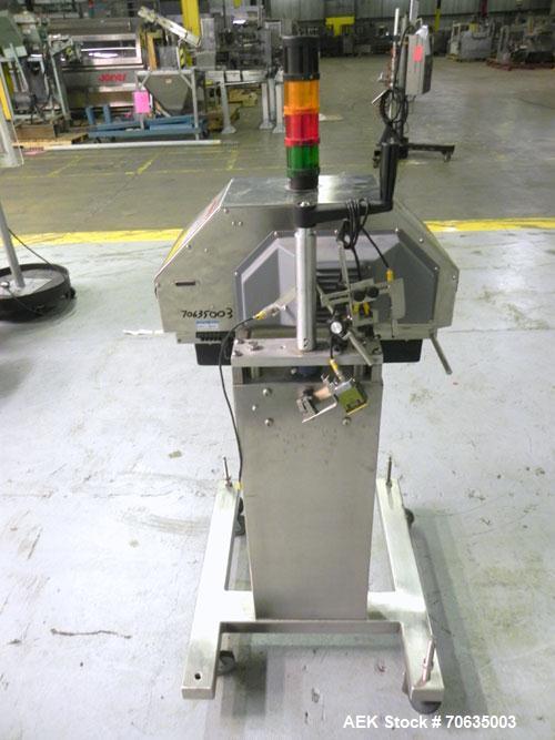 Used Automate Technologies Cap Induction Sealer, Model AM-20.Approximate 3" wide x 21" long seal area, air cooled.Mounted on a stainless steel adjustable height frame with casters.