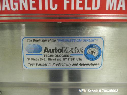 Used Automate Technologies Cap Induction Sealer, Model AM-20.Approximate 3" wide x 21" long seal area, air cooled.Mounted on a stainless steel adjustable height frame with casters.
