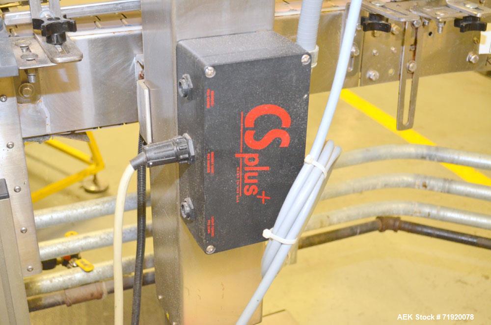 Used Lepel induction sealer, Model CS PLUS 350 SS, Serial # 1124-003026. Stainless steel construction, mounted over line conveyor.