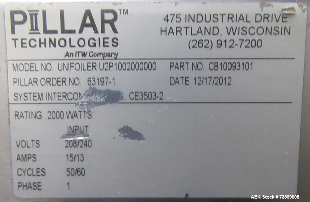 Used Pillar Technologies Unifolier U2P Tamper Evident Induction Sealer – 2000 Watt System (2012)