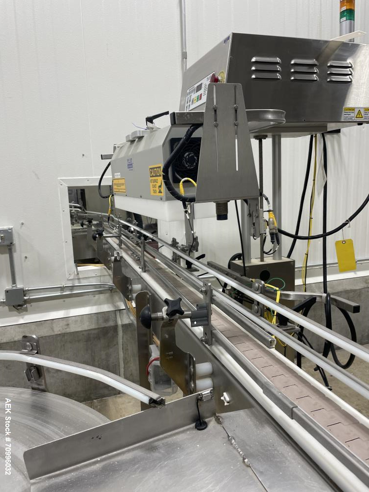 Used Pillar Model Unifoiler, compact, air cooled induction sealing system from 0 to 120 feet per minute with number of product per minute - depending on materials and application. Equipped with 4kw a...