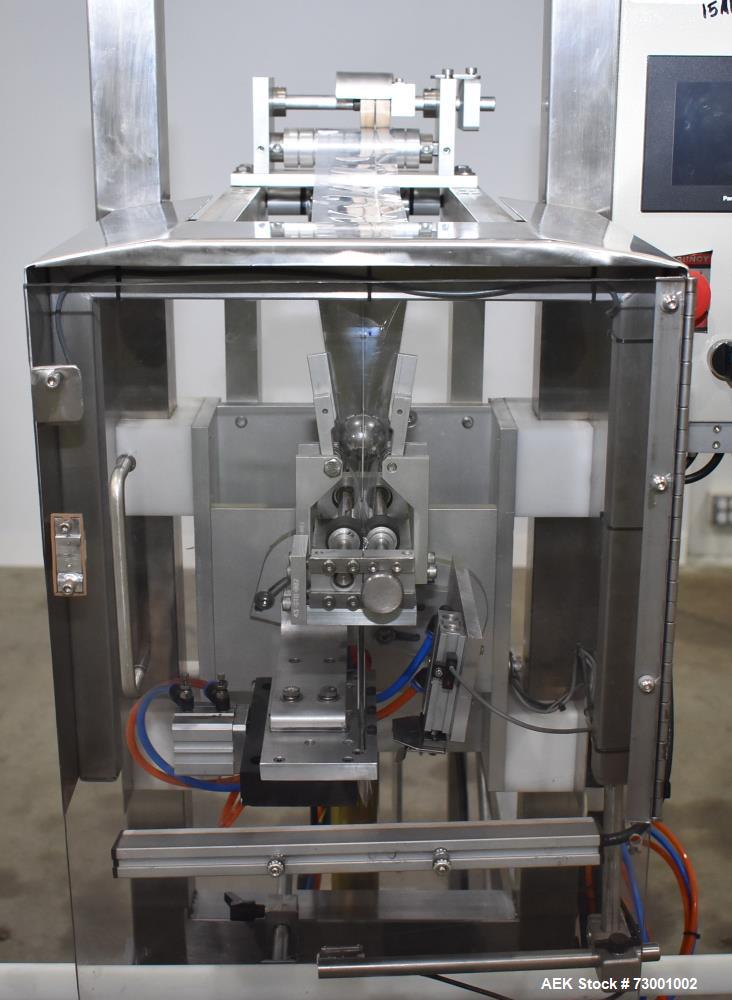 Used- Accutek Packaging Tamper-Evident (TE) Bander with Heat Tunnel and Conveyor. Capable of speeds up to 65 CPM. Container ...