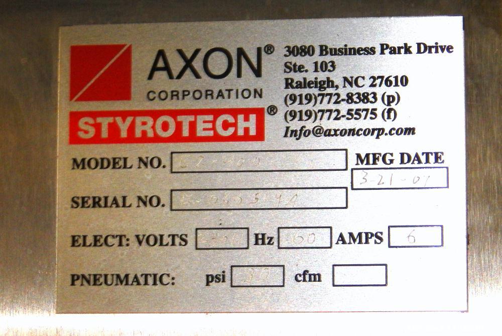 Used Axon Model EZ-400 Wide Format Sleeve Labeler
