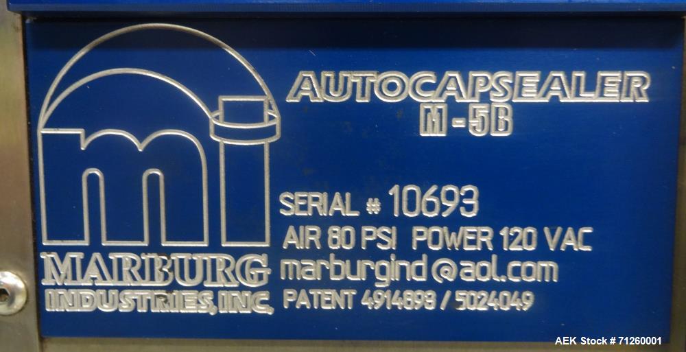 Used Marburg Model M-5B Tamper Evident Shrink Labeler