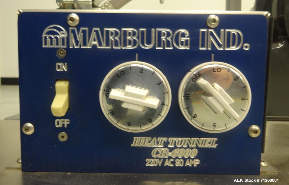 Used Marburg Model M-5B Tamper Evident Shrink Labeler