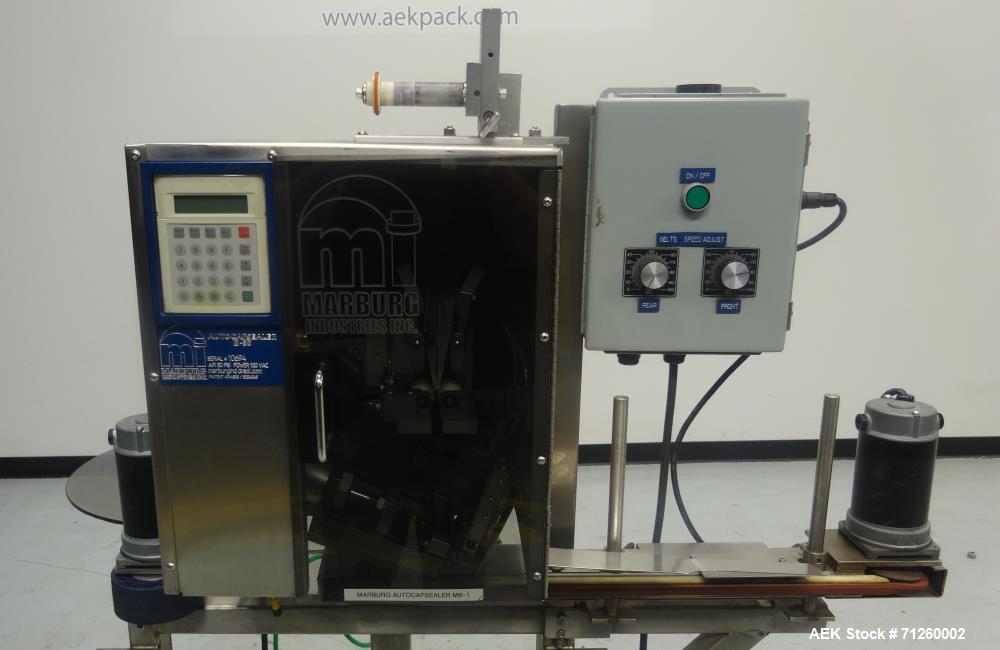 Used Marburg Model M-5B Tamper Evident Shrink Labeler