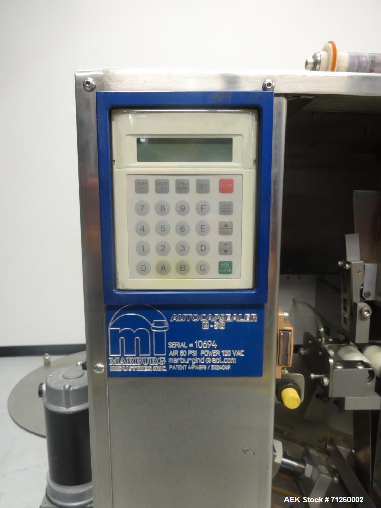 Used Marburg Model M-5B Tamper Evident Shrink Labeler
