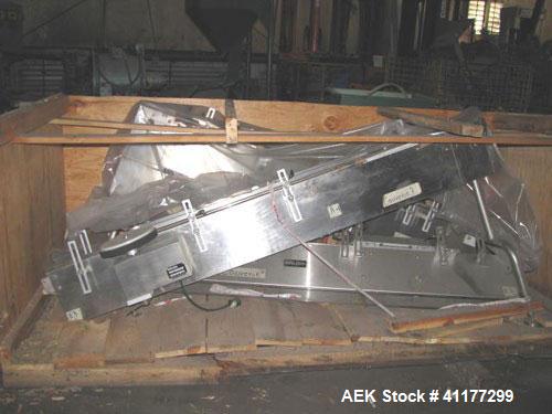 Used Kalsih Bandit Neck Bander, model 5400. Manually adjustable size range, and height. Driven by a 1/6hp, 1/60/120 volt motor. Mounted on a stainless steel frame. Built 1993