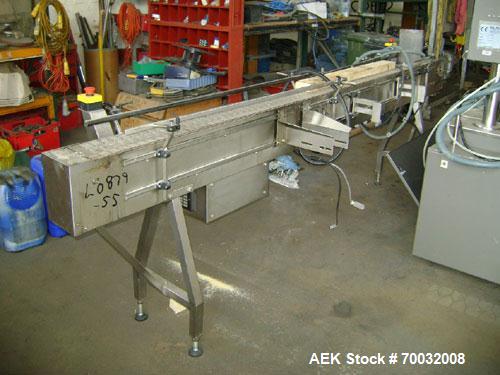 Used Sleevit Model SC100 Tamper Evident Neck Bander with.165MM maximum layflat, unlimited band length. Container / bandsize range of:20mm dia, 25mm length,at 50 cpm, up to to 100mm dia, 250mm length,...