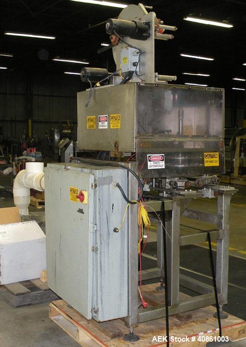 Used PDC 50 Tamper Evident Neck Bander and Shrink Sleeve Labeling Machine, capable of speeds from 50 to 130 CPM. Band/Sleeve size range: Diameter .375" to 3.00" or 10 to 75 MM; Band Height .625" to 7...