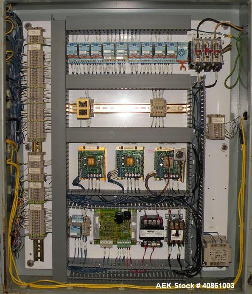 Used PDC 50 Tamper Evident Neck Bander and Shrink Sleeve Labeling Machine, capable of speeds from 50 to 130 CPM. Band/Sleeve size range: Diameter .375" to 3.00" or 10 to 75 MM; Band Height .625" to 7...