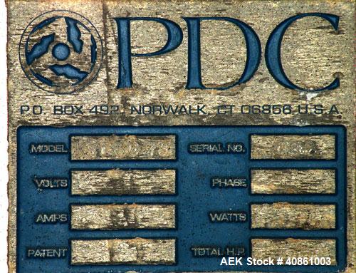 Used PDC 50 Tamper Evident Neck Bander and Shrink Sleeve Labeling Machine, capable of speeds from 50 to 130 CPM. Band/Sleeve size range: Diameter .375" to 3.00" or 10 to 75 MM; Band Height .625" to 7...