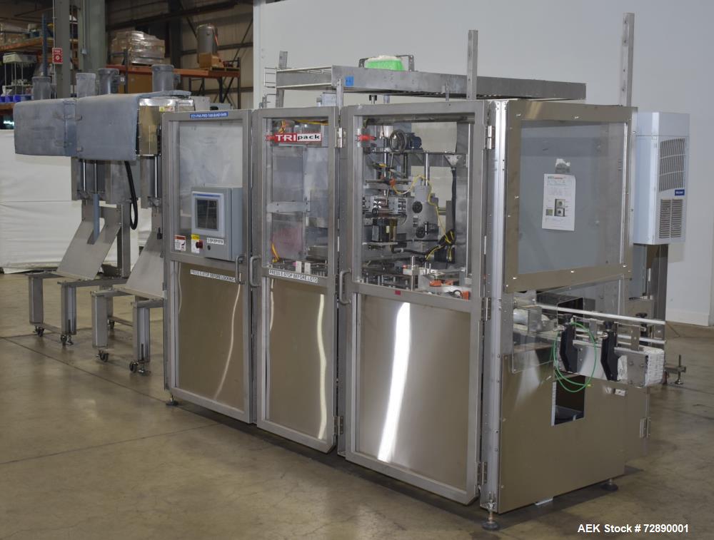 Used Tri-Pack SPC Tamper Evident Bander & Sleeve Labeler – 250–300 CPM