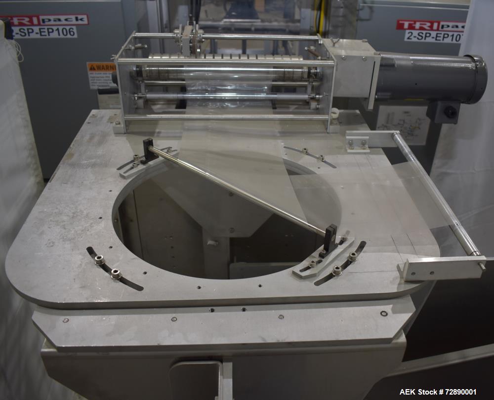 Used Tri-Pack SPC Tamper Evident Bander & Sleeve Labeler – 250–300 CPM