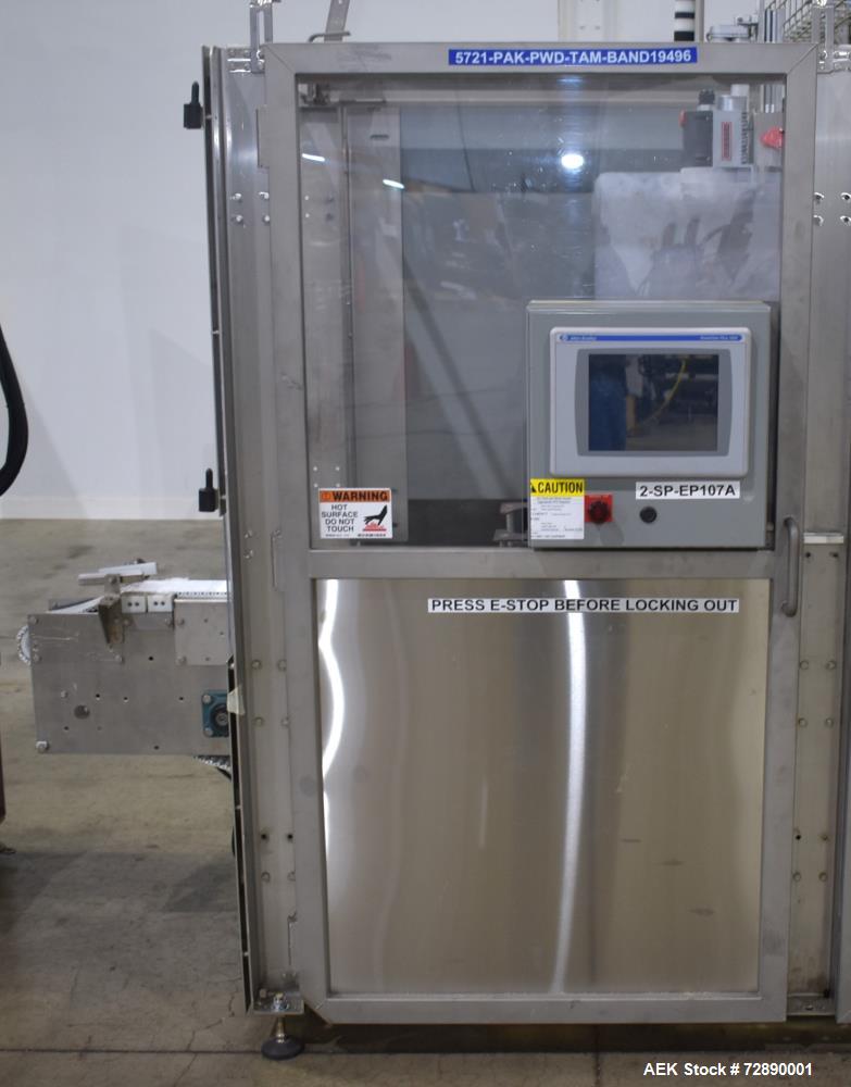 Used Tri-Pack SPC Tamper Evident Bander & Sleeve Labeler – 250–300 CPM