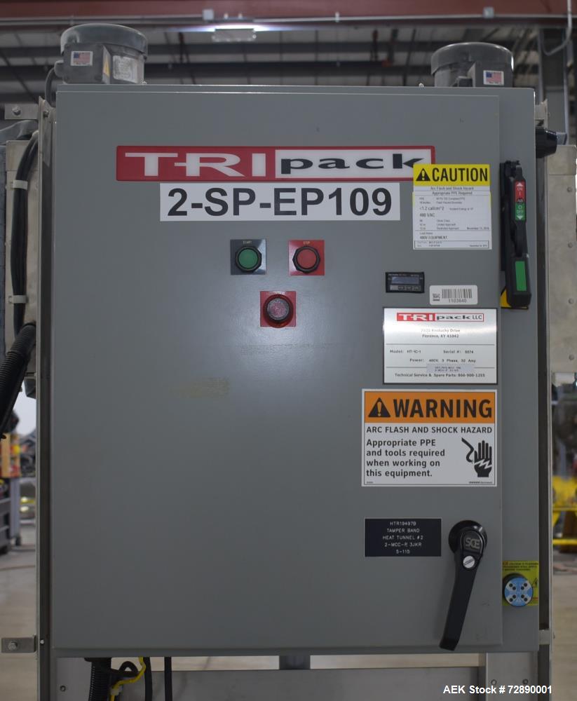 Used Tri-Pack SPC Tamper Evident Bander & Sleeve Labeler – 250–300 CPM