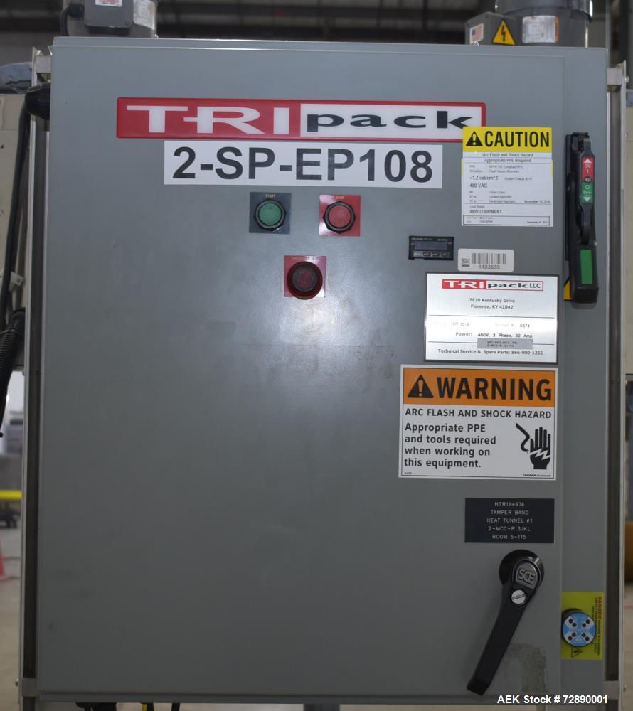 Used Tri-Pack SPC Tamper Evident Bander & Sleeve Labeler – 250–300 CPM