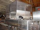 Used Axon EZ-2-400 Twin Head Stainless Steel Neck Bander With Twin Stainless Steel Heat Tunnels. Capable of speeds up to 90 CPM. Container size range widths from 3-11/16