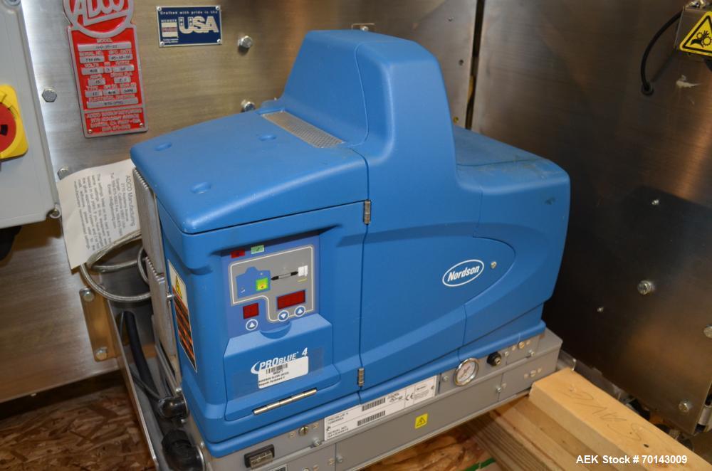 Used Adco Complete Top Load Forming and Tri-Closing Carton Line designed to form glued or lock style trays and tri-seal cartons and sealing of same, 35 cpm.  Includes Adco model AFCX351SS stainless s...