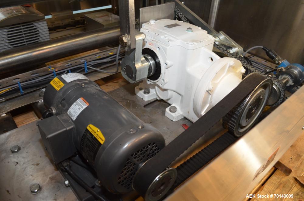 Used Adco Complete Top Load Forming and Tri-Closing Carton Line designed to form glued or lock style trays and tri-seal cartons and sealing of same, 35 cpm.  Includes Adco model AFCX351SS stainless s...