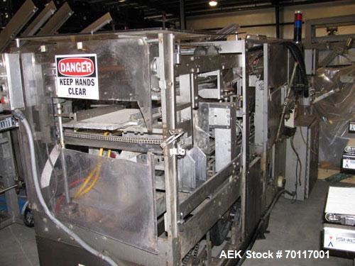 Used Used: Doboy Model 840 Triseal Carton top closer capable of speeds up to 60 CPM. Has carton size range: (length) 4" to 12" (width) 2" to 9" (height) 1-7/8" to 5". Has Nordson hot melt glue system.