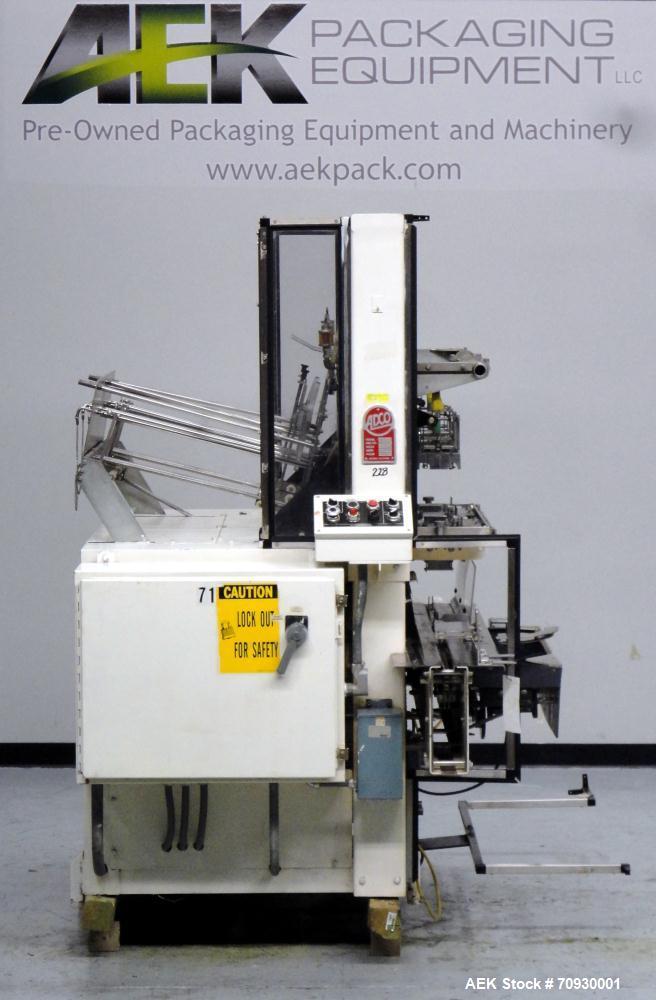 Used Adco Dual Head Tab Lock Top Load Triseal Carton Former, Model AF60