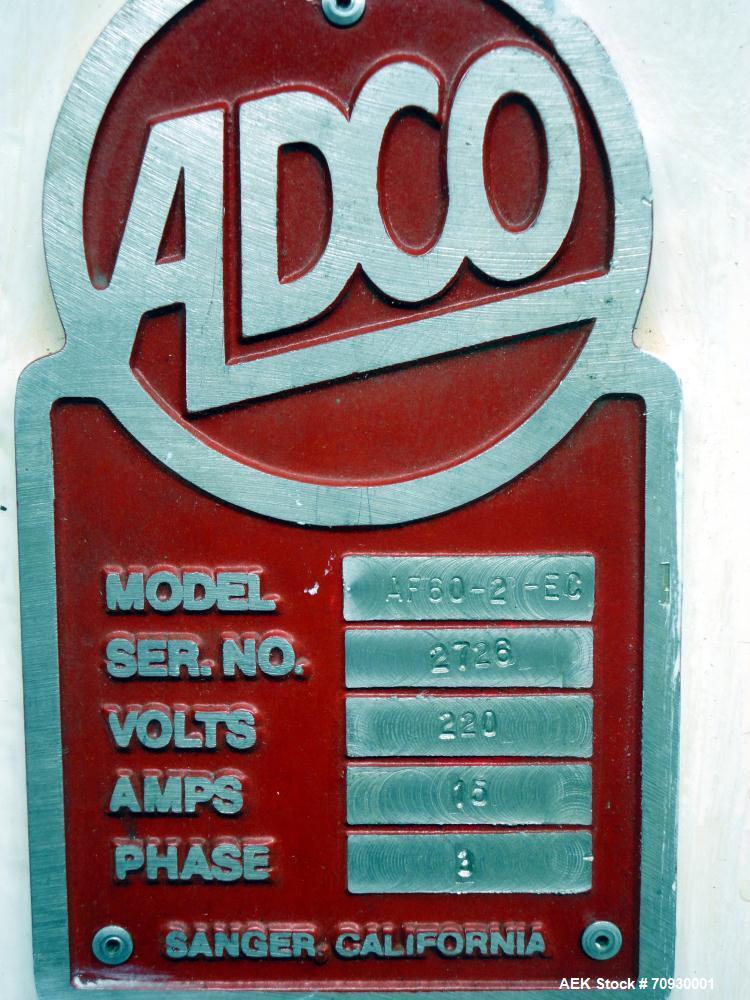 Used- Adco Dual Head Tab Lock Top Load Triseal Carton Former, Model AF60