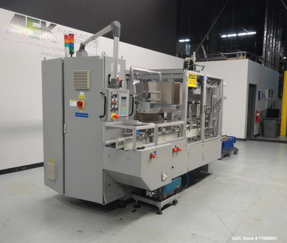 Used IMA Model FR100 Hooded Style Tray Former and Packer with Bottle Loader