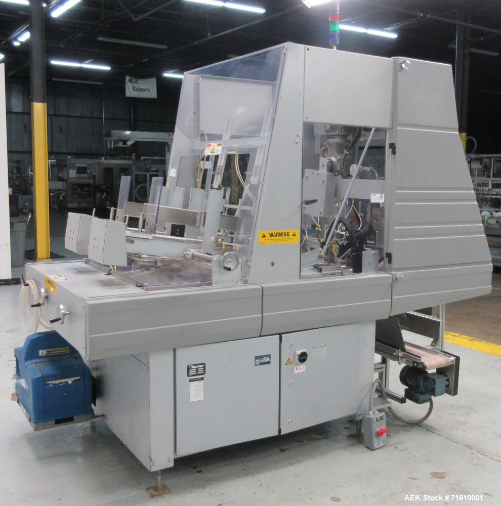Used Bosch (Doboy) Model 7520 Automatic Dual Head Tray Former and Top Load Carton Former. Capable of speeds from 50 - 150 Trays/Cartons per minute (depending on application). Set up with Nordson Pro ...