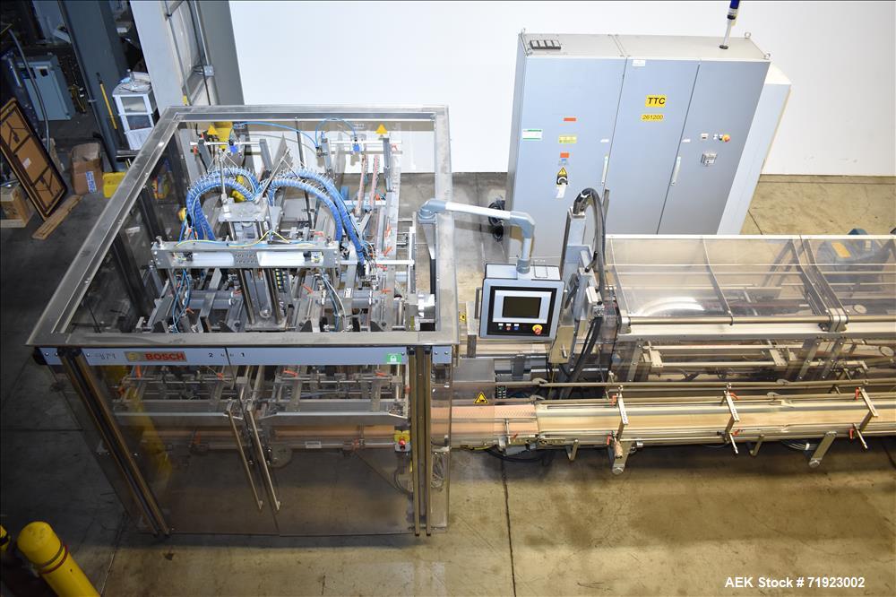 Used Bosch (Syntegon) Triseal Carton Former, Robotic Loader & Top Closer