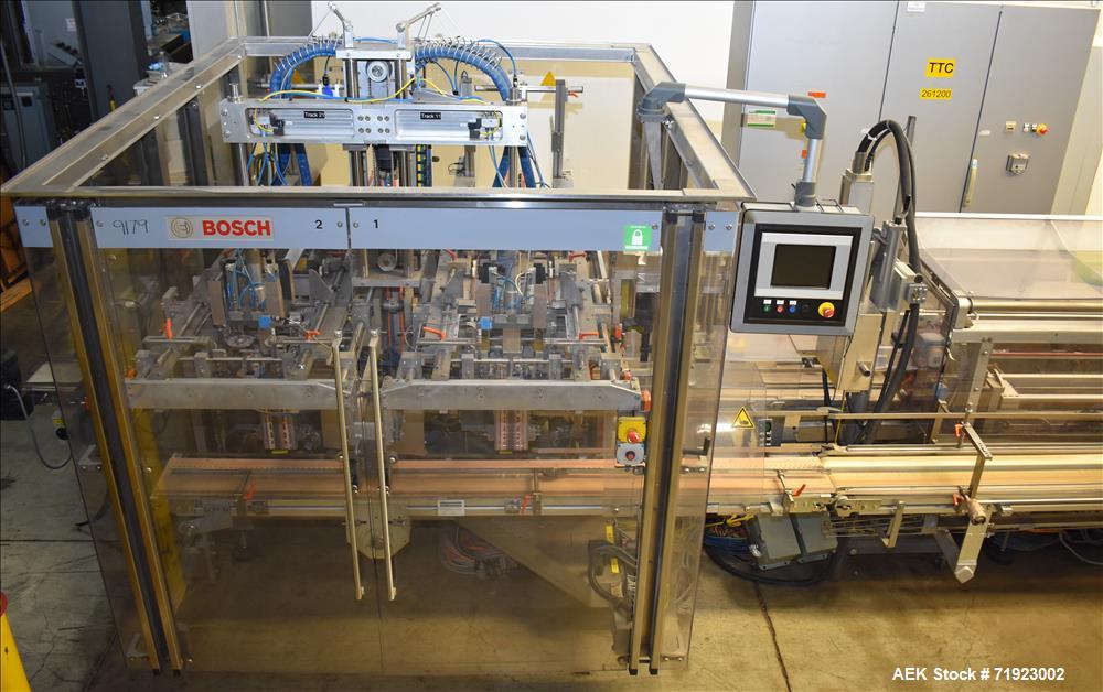 Used Bosch (Syntegon) Triseal Carton Former, Robotic Loader & Top Closer