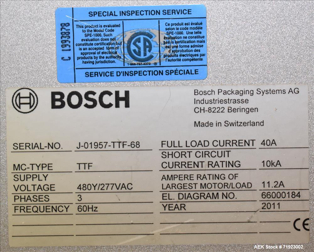 Used Bosch (Syntegon) Triseal Carton Former, Robotic Loader & Top Closer