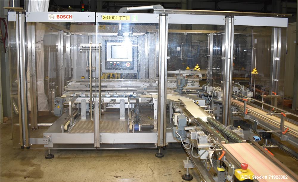 Used Bosch (Syntegon) Triseal Carton Former, Robotic Loader & Top Closer
