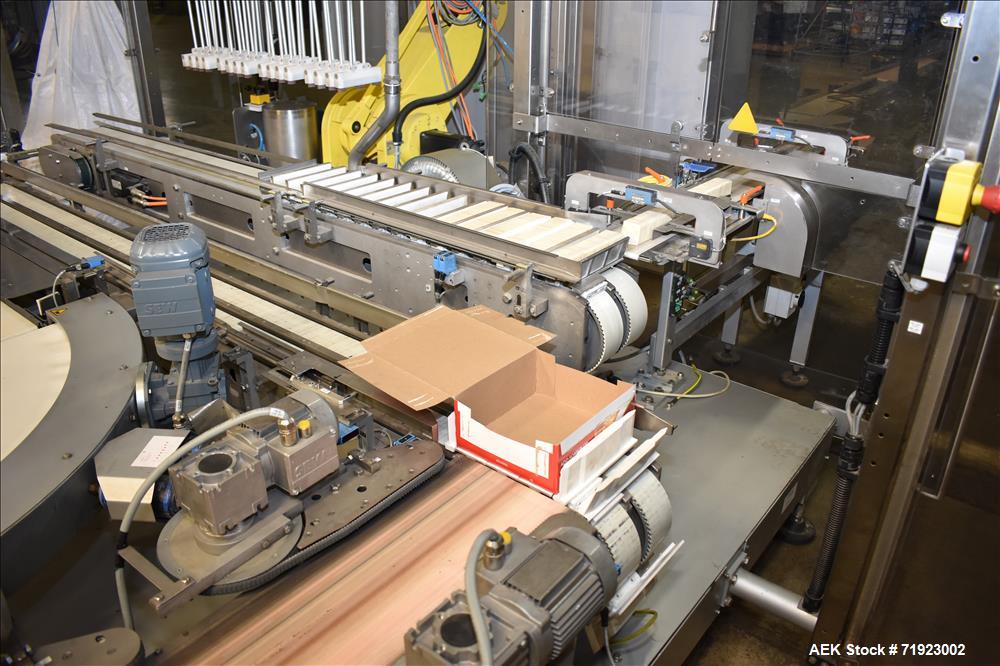 Used Bosch (Syntegon) Triseal Carton Former, Robotic Loader & Top Closer
