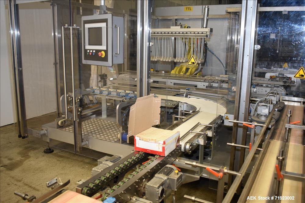 Used Bosch (Syntegon) Triseal Carton Former, Robotic Loader & Top Closer