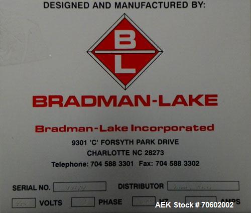 Used- Bradman Lake Model HS2/60G Single Head Hot Melt Tray Former