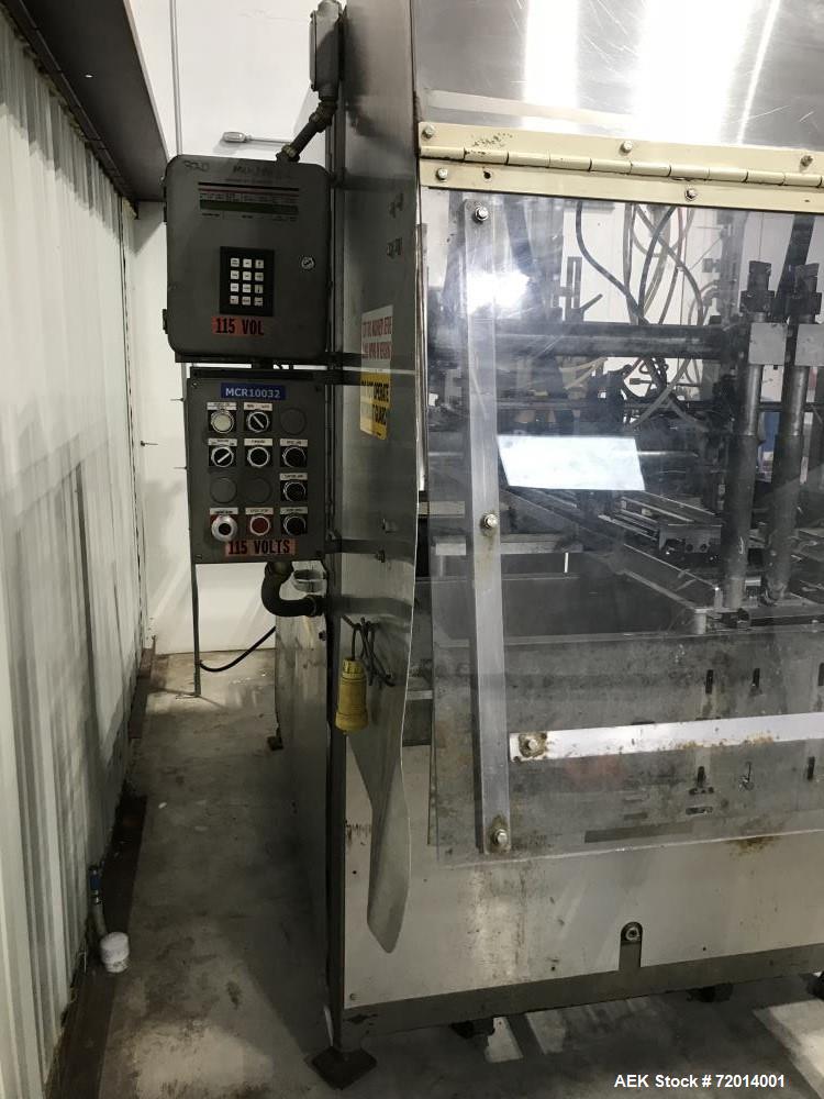 Used- Doboy Tray Former, Model 751. Single mandrel former with hot melt. Relay logic for controls. Nordson ProBlue 10 hot me...