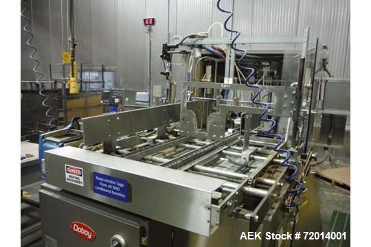 Used Doboy Tray Former, Model 751. Single mandrel former with hot melt. Relay logic for controls. Nordson ProBlue 10 hot melt system. 3/60/460V. Built 1993.