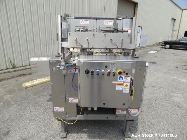Used Klik Lok Dual Head Tray Former; Model KFWD. Stainless steel construction. Dual forming chambers, self locking style system. Speeds from 35-60 cycles/min. Size range  Length: 5" to 13", Width 4" ...