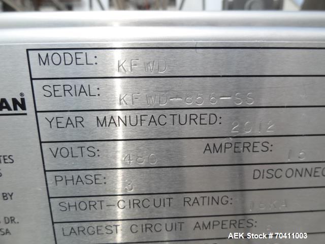Used Klik Lok Dual Head Tray Former; Model KFWD. Stainless steel construction. Dual forming chambers, self locking style system. Speeds from 35-60 cycles/min. Size range  Length: 5" to 13", Width 4" ...